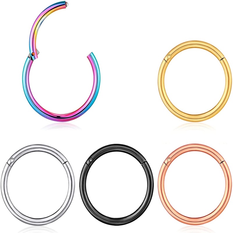 European and American Explosions 316L Stainless Steel Puncture Nose Ring Hinged Split Ring Interface Ring Closed Ring Seamless Nose Ring