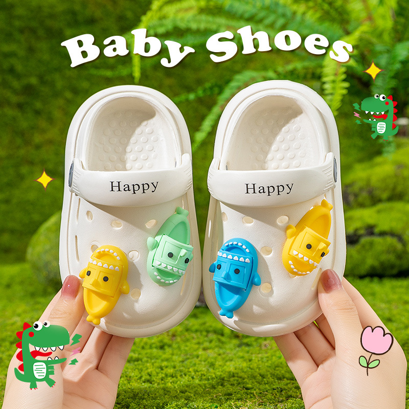 Children's Cave Shoes Summer Boys and Girls Baby Cute Cartoon Soft Sole Outdoor Toe Sandals Beach Sandals