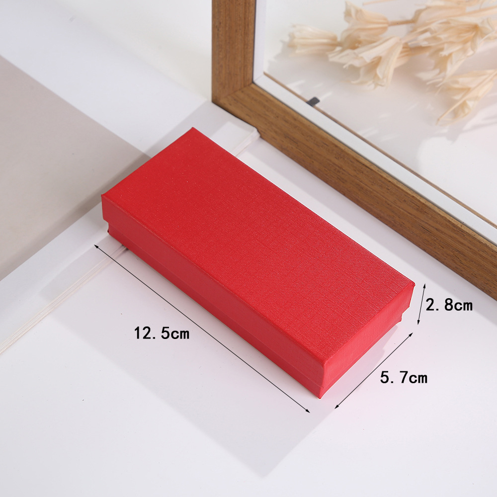 Solid Color Long Jewelry Box Necklace Simple All-match Watch Box Pendant Necklace Jewelry Paper Box Heaven and Earth Cover Gift Box