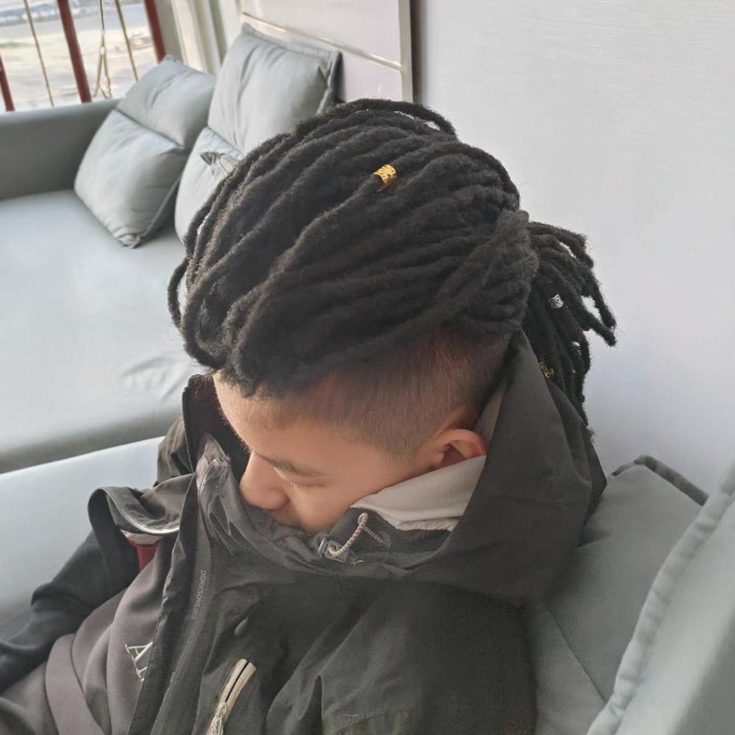 European and American dirty braid wig piece back head type direct braid African black hot dirty braid hair type foreign trade export men