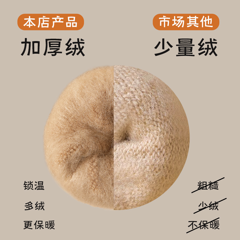 Thickened Men's Socks for Winter, Warm Mid-Calf Length, Fleece-Lined Wool, 2025 New Popular Model, Wholesale from Zhuji Source Factory