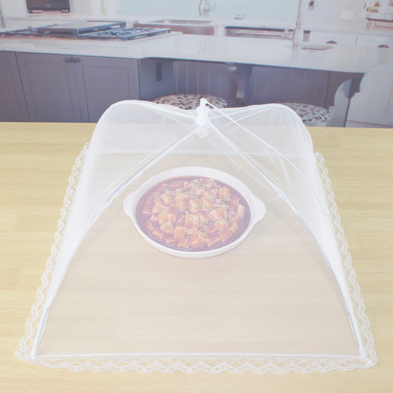 Amazon Cross-Border Square Dish Cover Large Foldable Anti-Fly Net Cover Anti-Insect Mesh Food Cover Dining Table Cover