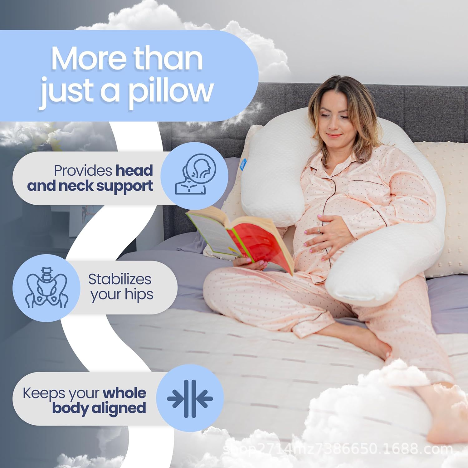 Customized Bed Pillow Body Pillow Born for Side Sleepers Lovers Provide Lumbar Support