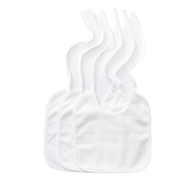 White children's painting bib pure cotton baby eating bib waterproof creative painted diy bib bib bib bib wholesale
