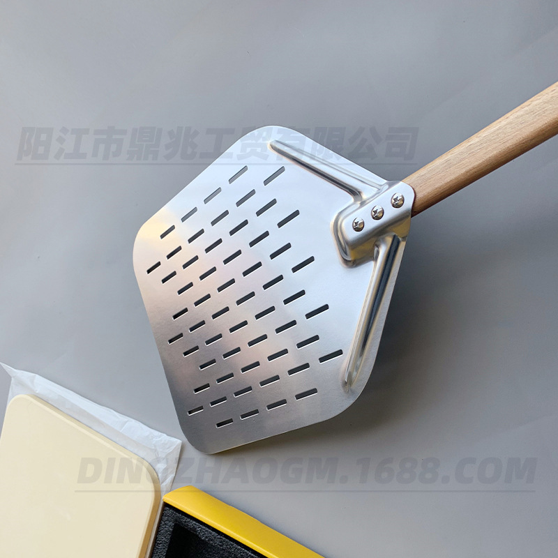 12 Aluminum Alloy Cut Out Pizza Shovel Disassembly and Assembly of Oak Cheese Handle with Pizza Stone Baking Combination Set