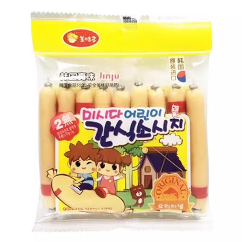 South Korea Zhenzhu Meishiduo cod sausage corn shrimp instant fish sausage snack 90g