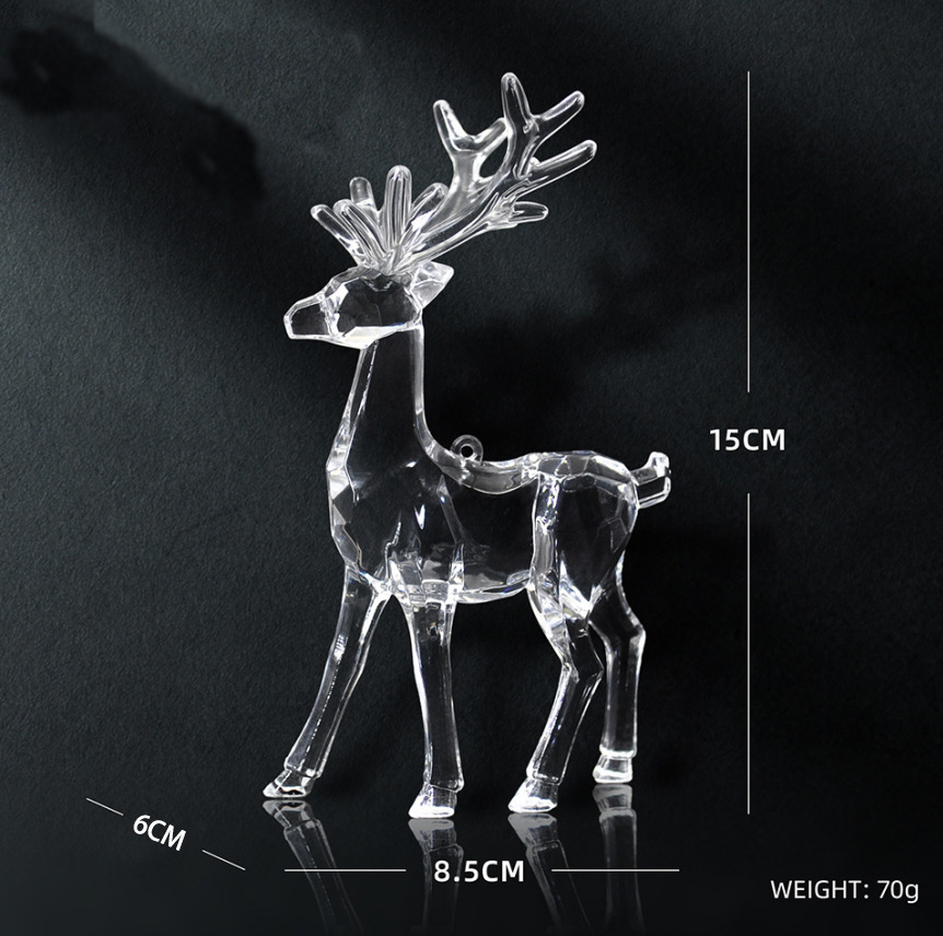 St. Summing Christmas Deer Pendant Transparent Acrylic Elk Craft Gift Ornament Li Deer Home Deer Pendant