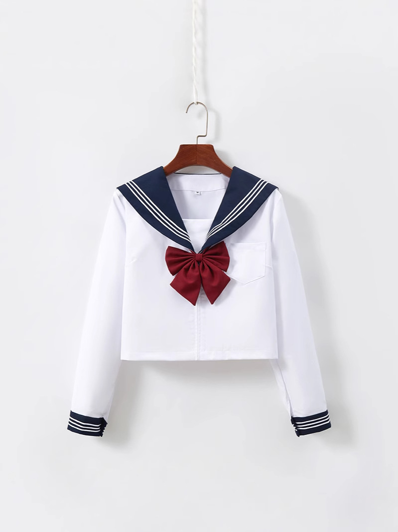 Blue collar white three jk uniform full sailor suit jk suit jk skirt genuine proofreading pleated skirt skirt