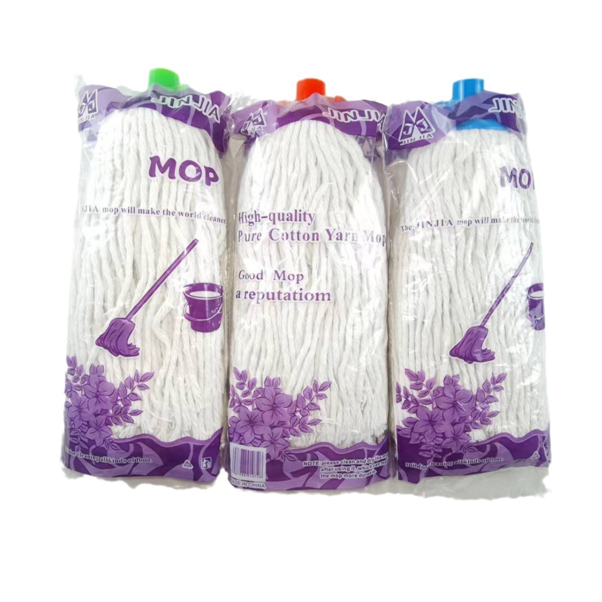 Supply of Round-Head Iron Floor Rotating Mop Hotel Cleaning Household Lightweight Water-Twisting Replaceable Cotton Mop Cloth Head