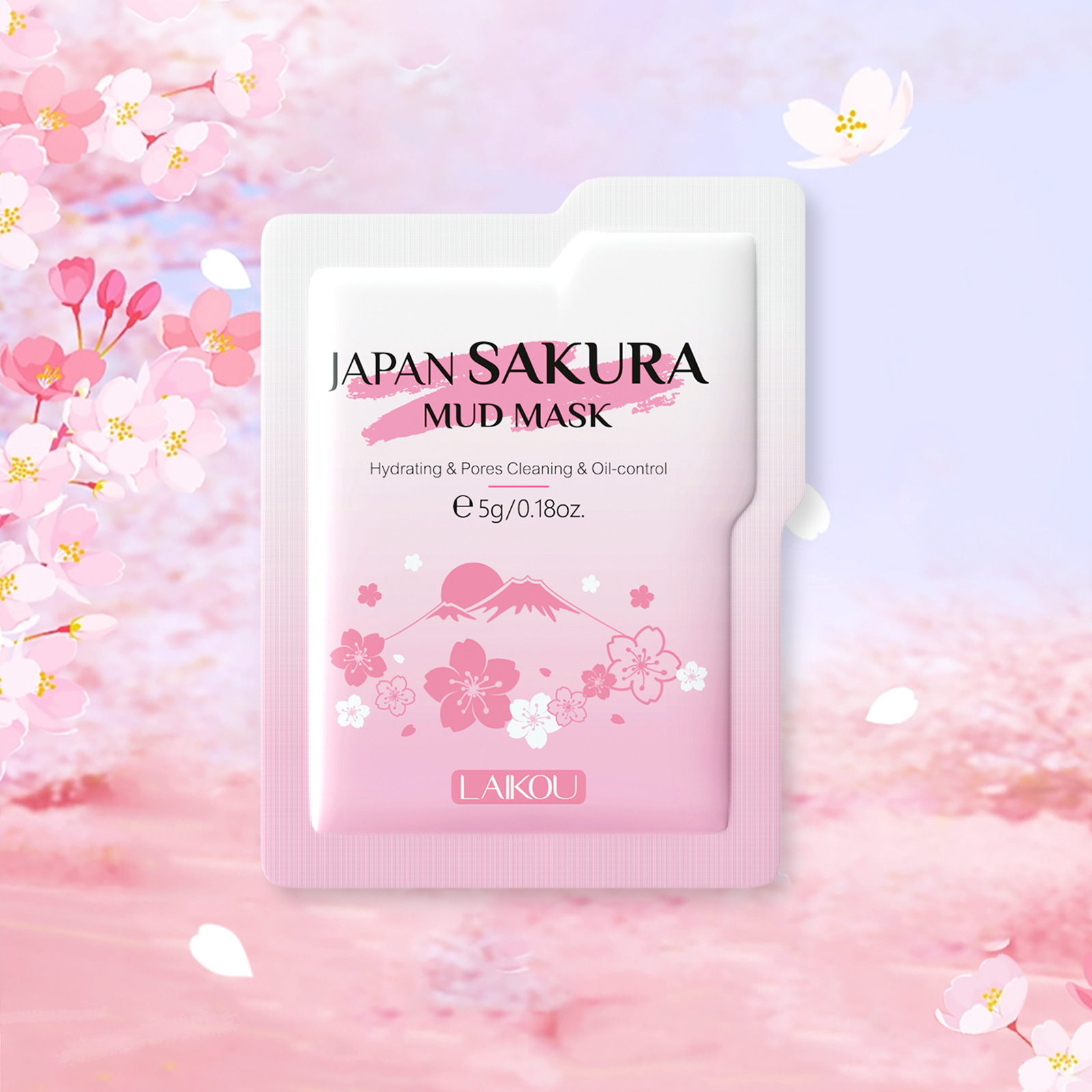 New Product Laiko Sakura Mud Mask Single Pack 5g Cleans Pores, Hydrates and Moisturizes Cross-Border Manufacturer Ready Stock