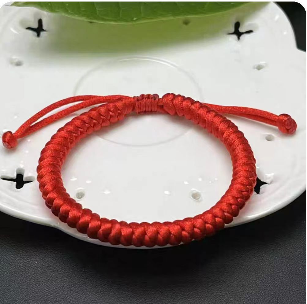 Simple new women's hand-woven hand rope geometric diamond knot Dragon Boat Festival red rope colorful rope bracelet wholesale