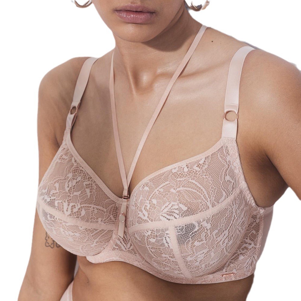 Foreign Trade Large Size Lace Ultra-Thin Full Cup Halter Bra Customized with Materials and Materials Can Be Made According to Drawings and Samples as Needed