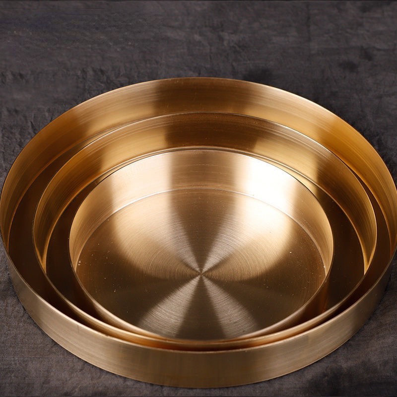 Pure Copper Size Manicure Tray Brass Red Copper Storage Fruit Plate Fruit Bowl Home Golden Vintage