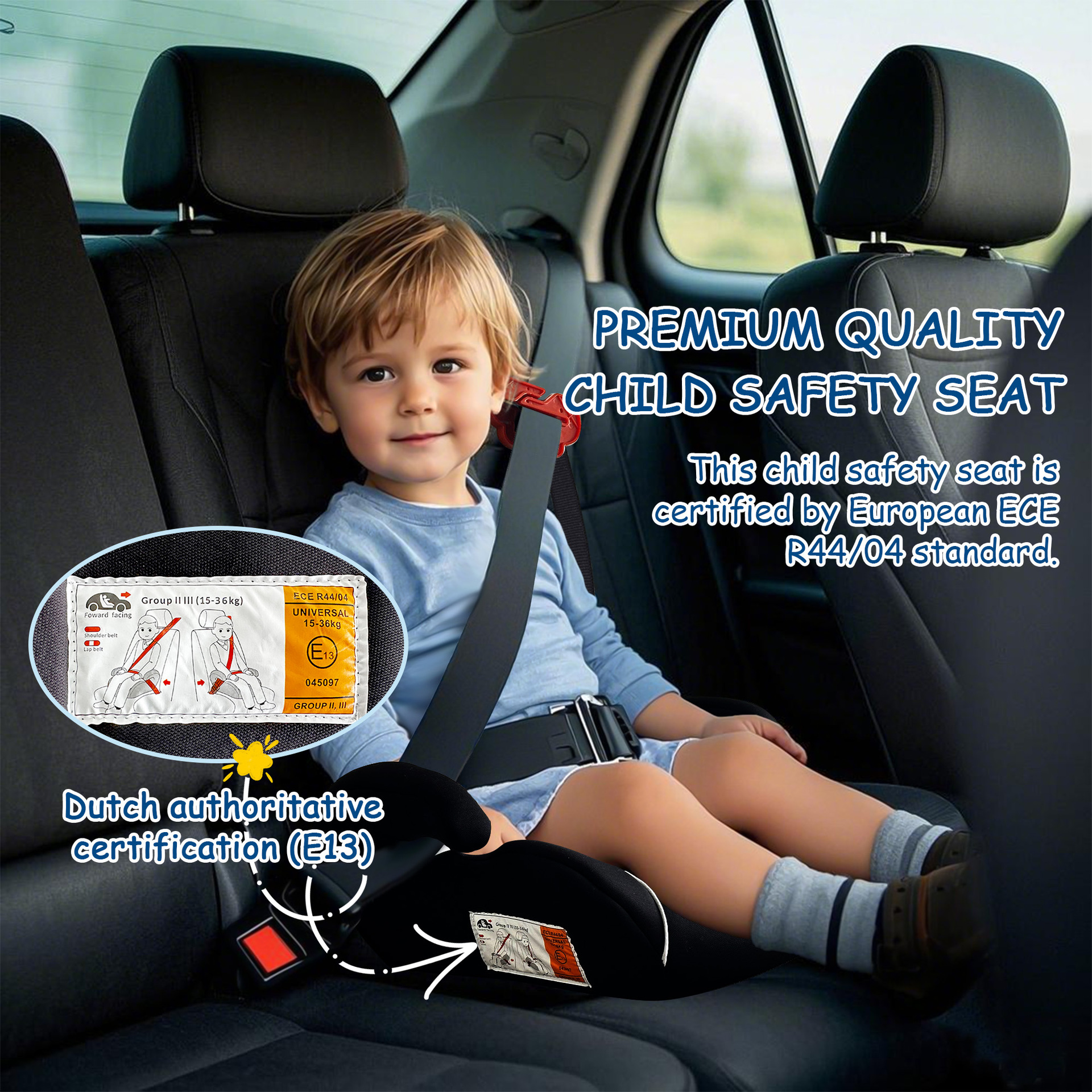 3~12 years old portable increased cushion child car seat dining chair increased cushion ECER44 CCC double certification