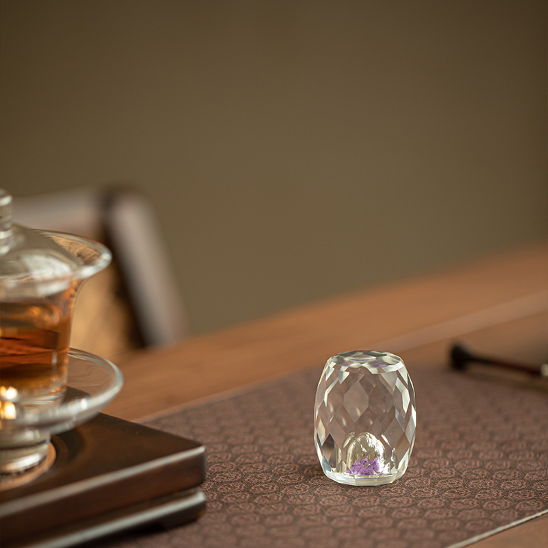 Handmade Crystal Lid for Teapot, Thickened Glass Tea Table, Tea Pet, Creative Tea Ornaments, Lid Bowl Lid for Tea Art