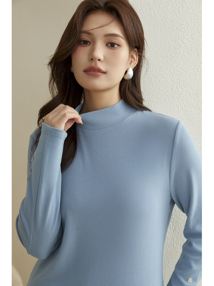 [Soft and skin-friendly semi-high collar] slim plus size women's clothing slim-fit slimming base sweater chubby girl winter new
