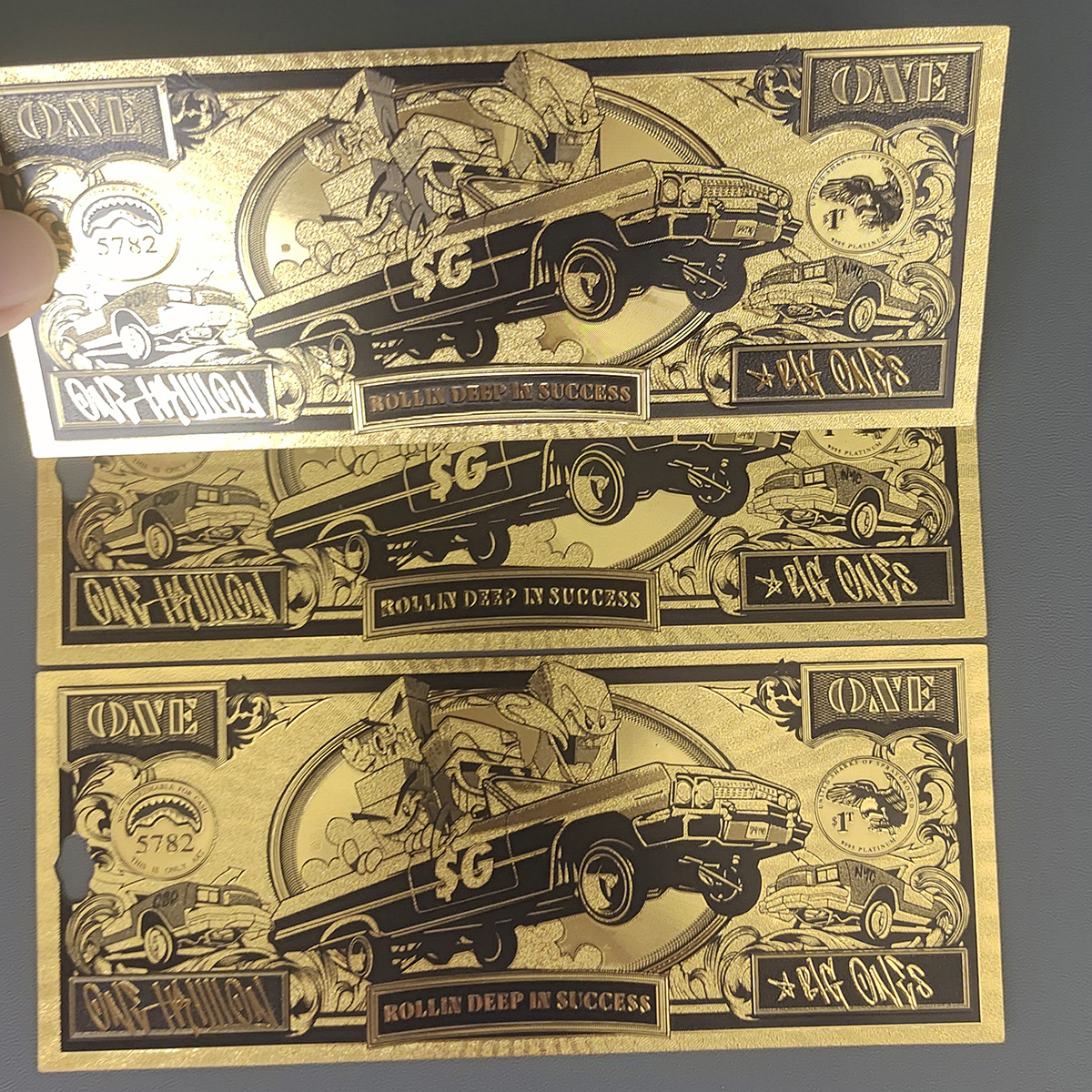 Cartoon Toy Gold Foil Pet Pvc Plastic 24K Commemorative Collection Coin Gold Banknote Card Factory Direct Sales Can Be Customized and Printed