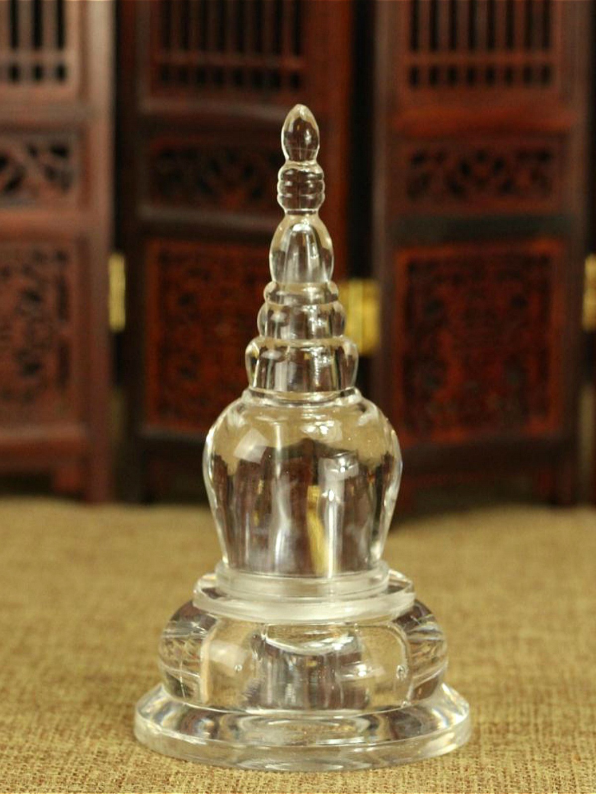 Transparent Tower Large small size Acrylic Crystal Sherita Buddha Pagoda Ornaments for Serving Sheri Safflower Exquisite Workmanship