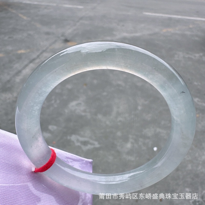 Manufacturer Wholesale Natural A-Grade Jade Bracelet Violet Burmese Floating Flower Light Green Ice Jade Bracelet