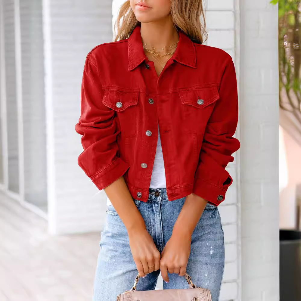 Wish cross-border Europe and the United States 2025 foreign trade women's clothing Amazon spring and summer new Denim coat jacket long sleeve jacket
