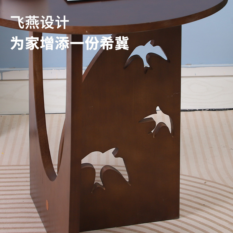 in stock Solid Wood Light Luxury Side Table Living Room Small Coffee Table Corner Table Black Simple Coffee Table Bedroom Bedside Table Sofa Side Table