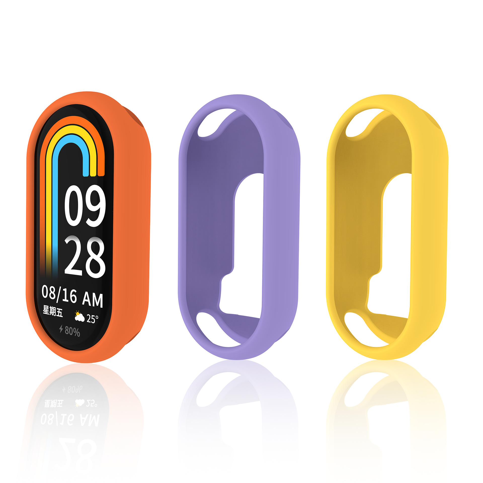 Suitable for Xiaomi Mi Band 8/9/10 Ceramic Watch Protective Case Silicone Anti-Fall Wear-Resistant Protective Cover Simple Pure Color