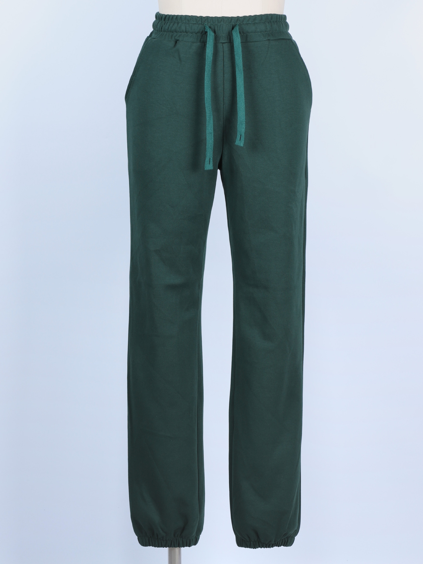 Autumn and Winter Women's Casual High-Waisted Elasticated Jogger Pants with Tapered Cuffs, Made of Pure Cotton Double-Sided Fabric, Sporty and Stylish, Thick Version in Stock