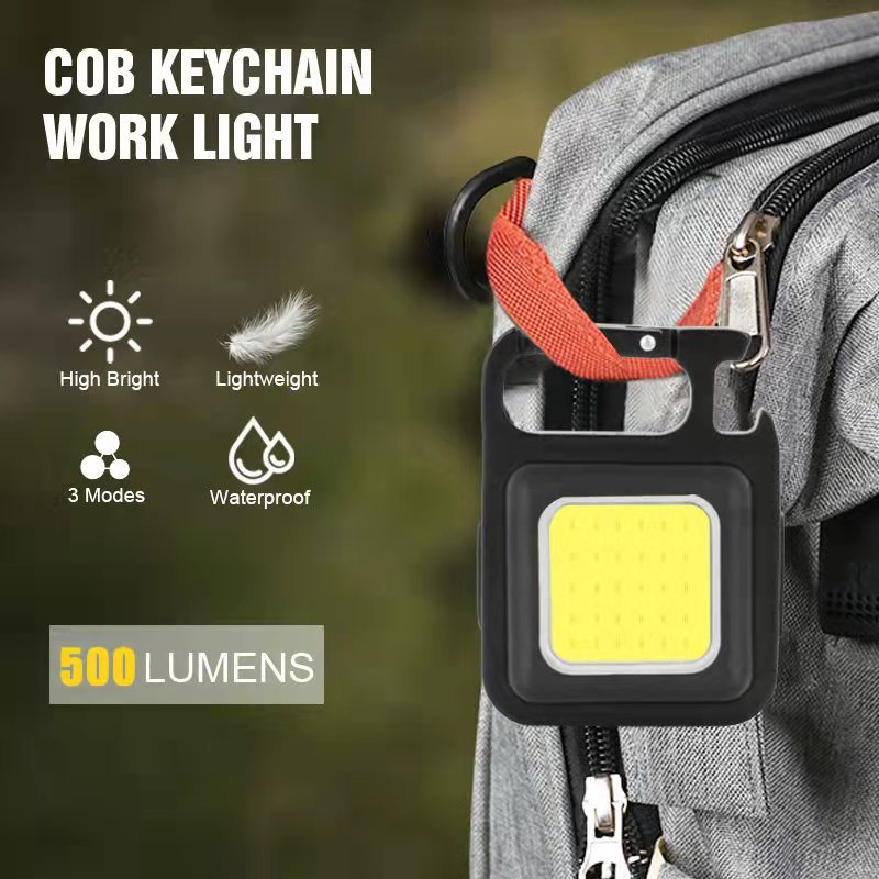 Amazon outdoor USB mini keychain light COB work light car repair light home emergency night light