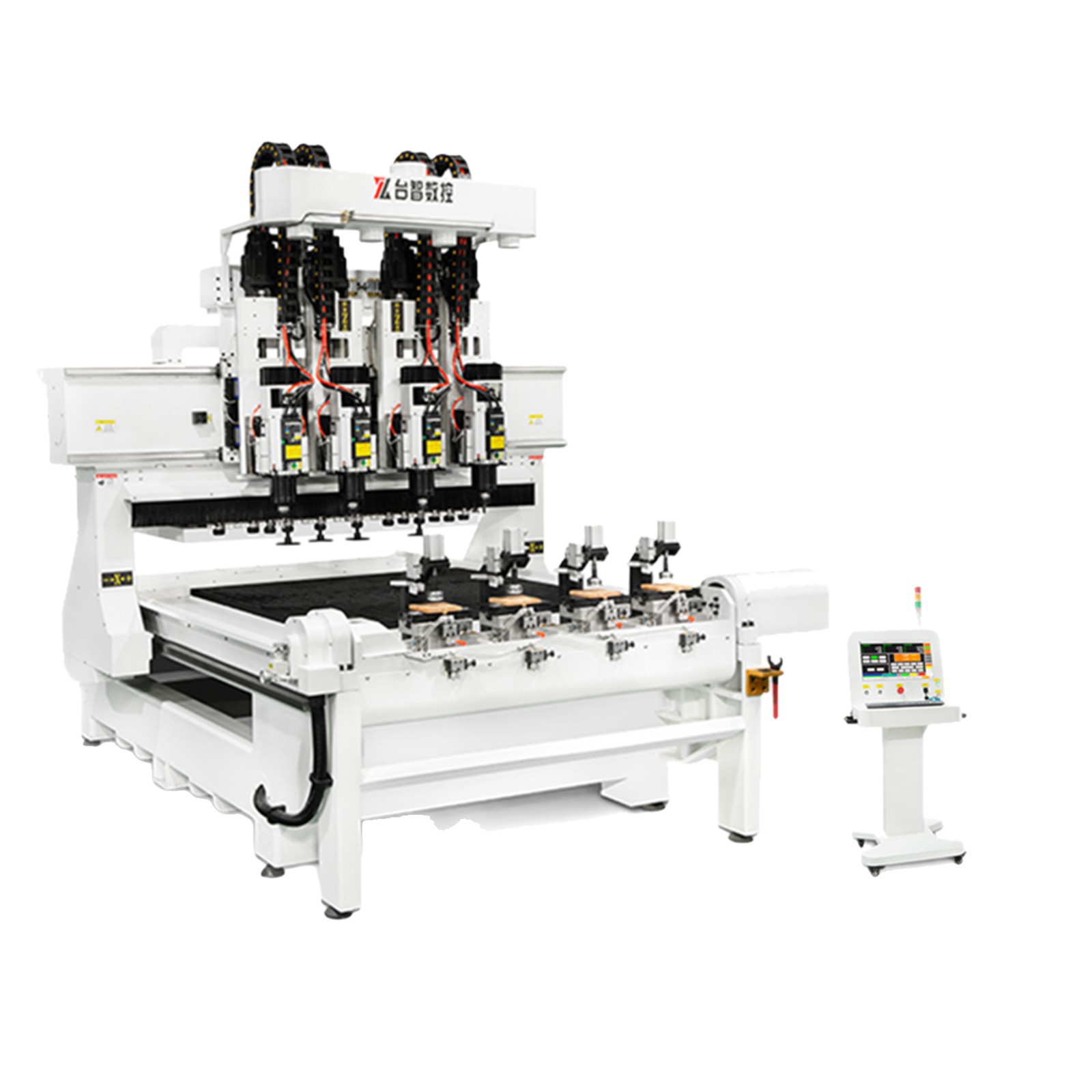 Solid Wood Crafts, Bamboo Crafts, Four-Head Cradle, Five-Axis Machining Center, Five-Axis Engraving Machine for the Furniture Industry