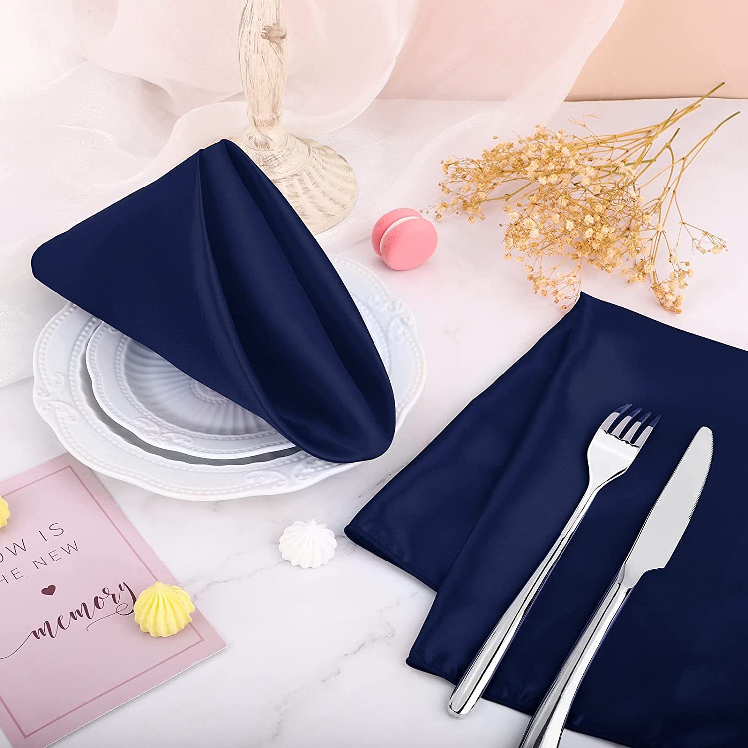 Square high-end hotel restaurant napkin cloth high density lock edge satin polyester segment cloth mouth cloth placemat