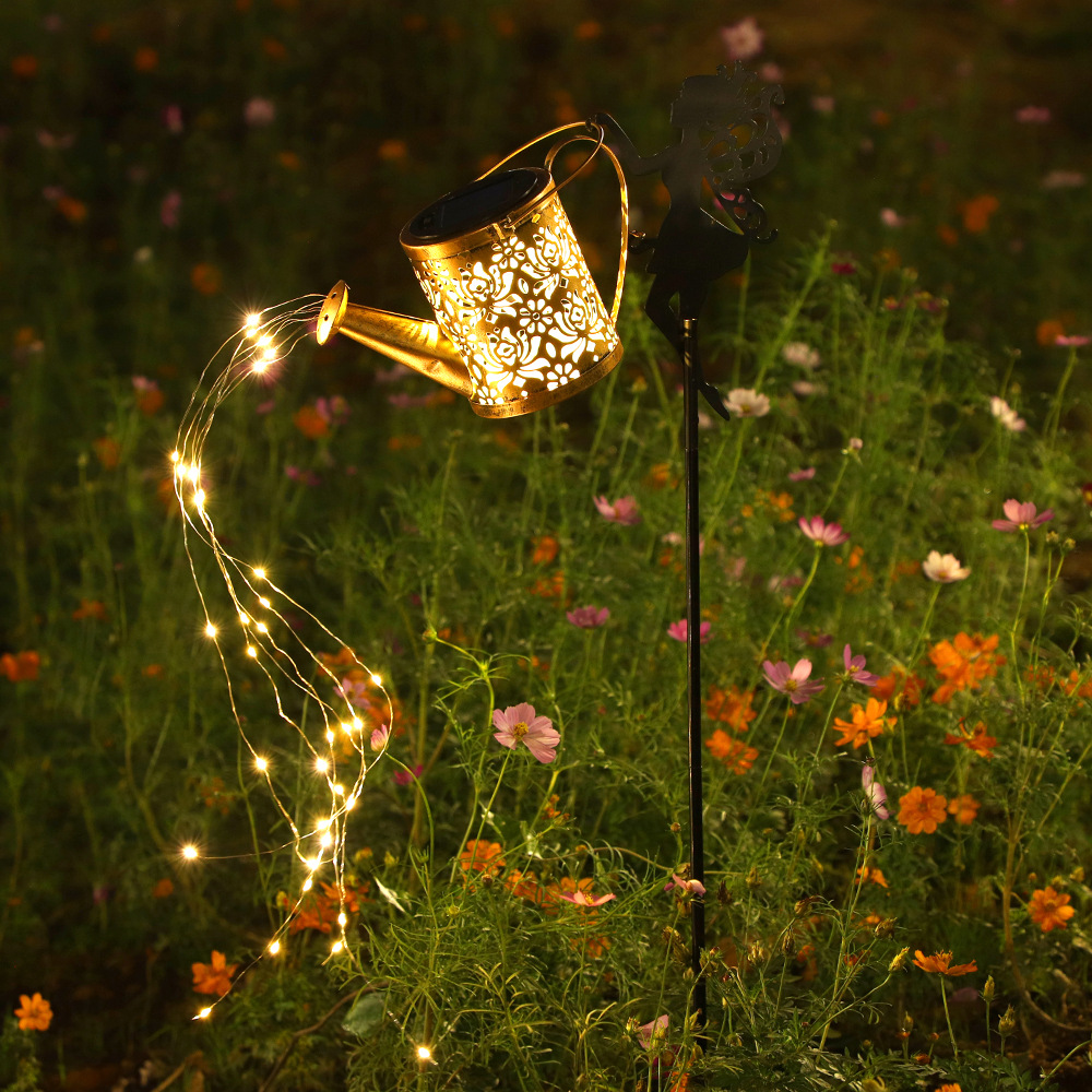 Kettle Angel Solar Light Shepherd Hook Outdoor Patio Decoration