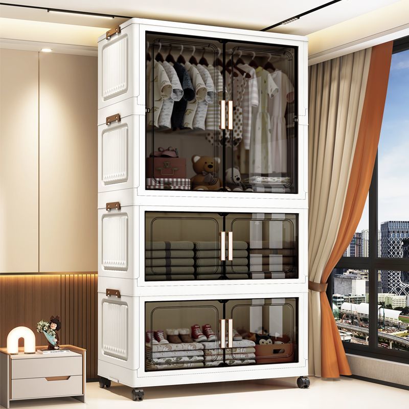 Installation-Free Children's Wardrobe Baby Snacks Sundries Folding Storage Cabinet Baby Small Wardrobe Home Organizing Storage Cabinet