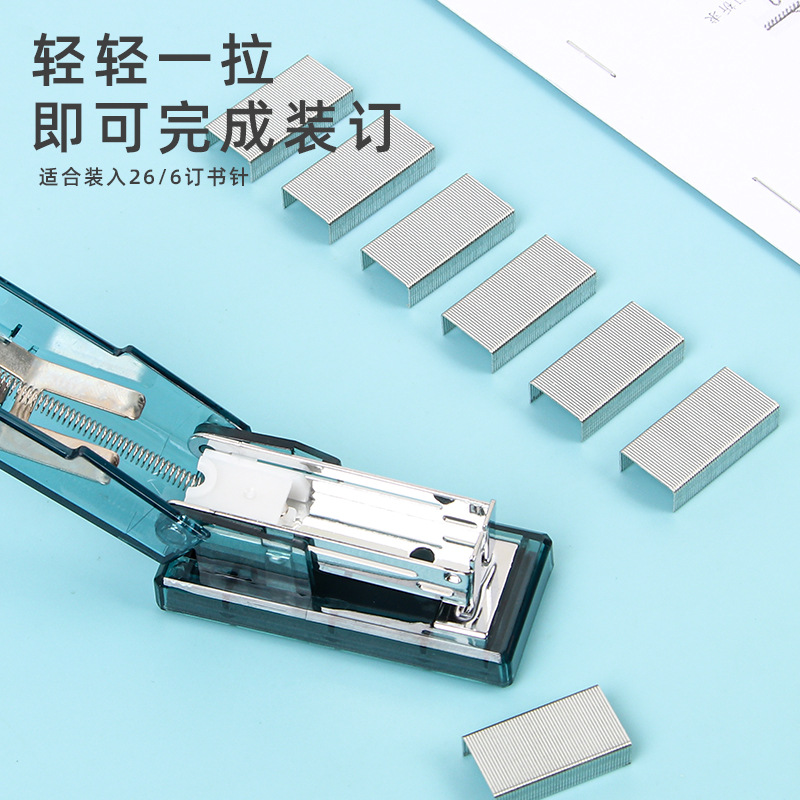 Simple Transparent Stapler Set Office Mini Binding Machine Creative ins Style Student Small Stapler Stapler Stationery