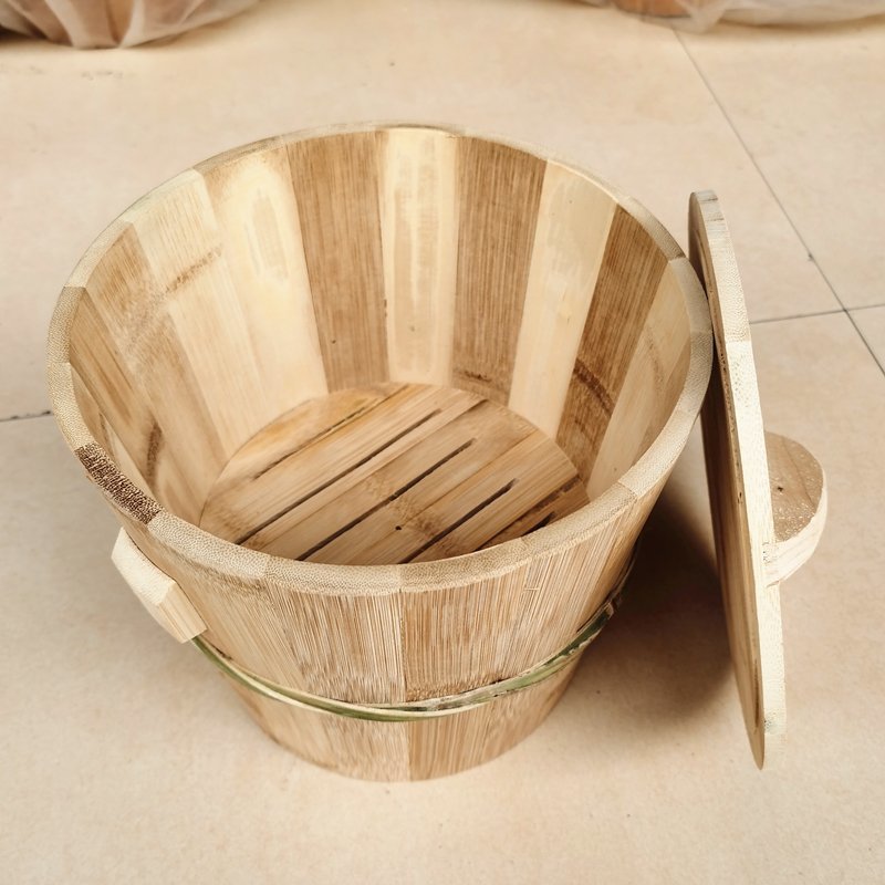 Steamed Rice Bamboo Bucket Bamboo Steamer Household Bamboo Steamer Rice Steamer Non-Wooden Bucket Sichuan Bamboo Bamboo Products Without Glue