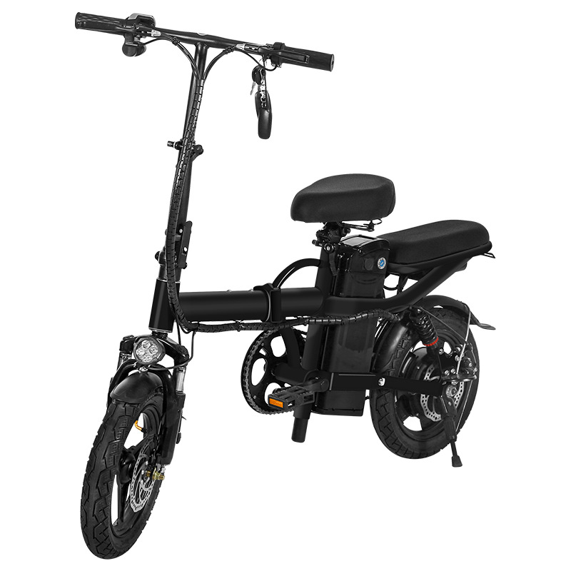 Cross-Border Wholesale Folding Electric Car Double Driving Battery Car Two-Wheeled Mini Electric Bicycle Transportation Electric Car