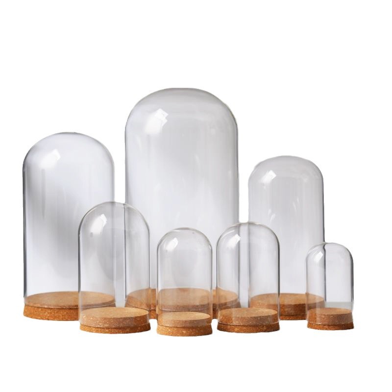 Cross-border Eternal Flower Dust Cover Clay Wool Felt Hand-made Blind Box Storage diy Cork Dried Flower Glass Cover