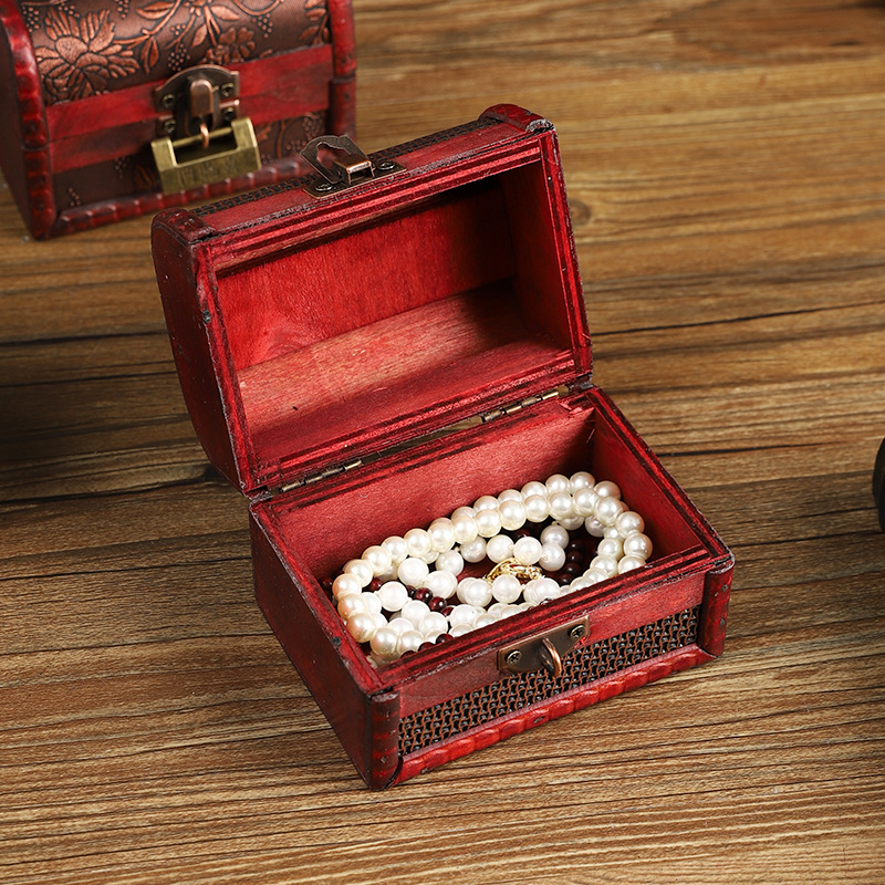 Vintage play jewelry storage box old portable jewelry jewelry box high-end handmade wedding candy gift box wholesale