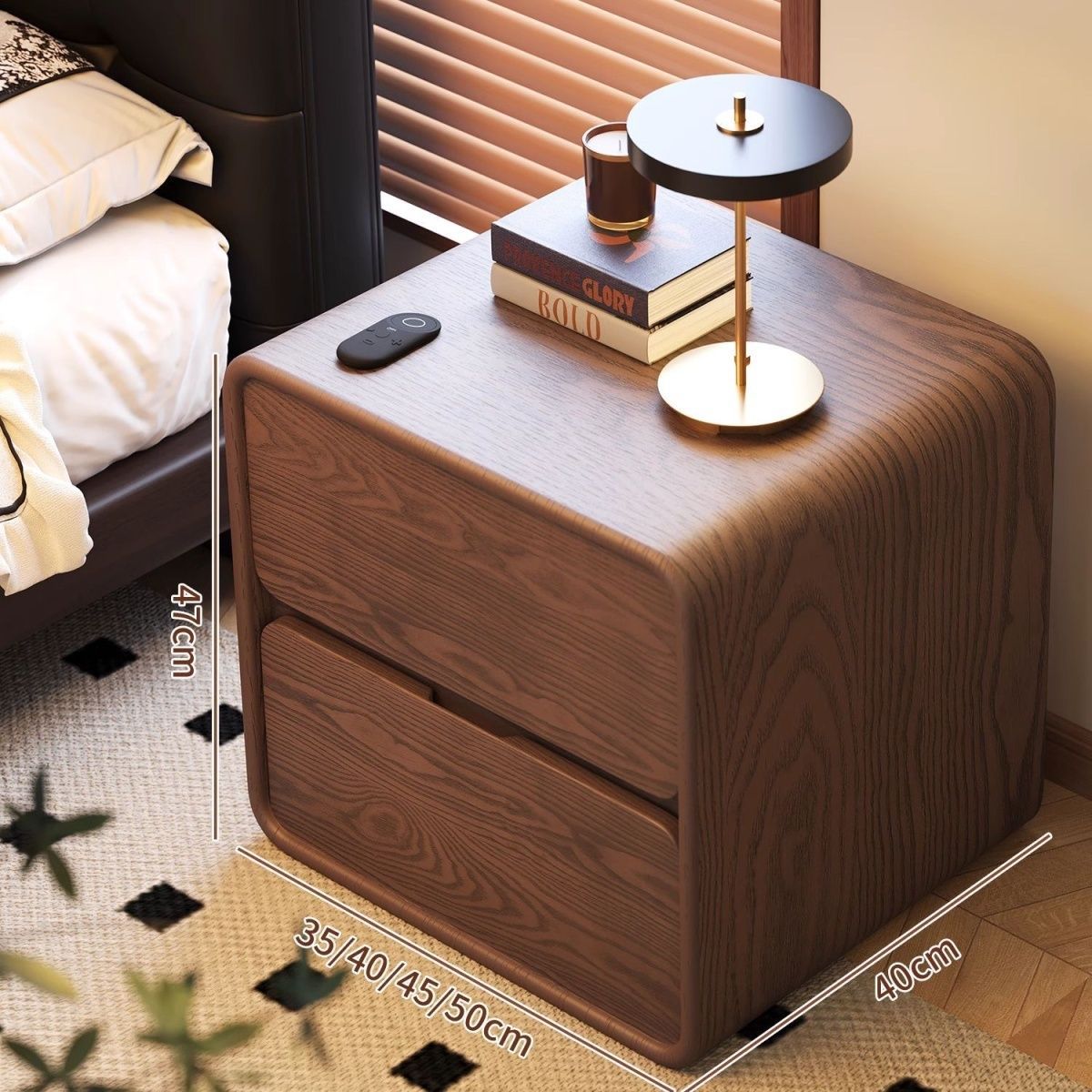 Black Bedside Table Modern Simple 2025 New Bedroom Bedside Table Solid Wood Storage Cabinet Simple Storage Cabinet