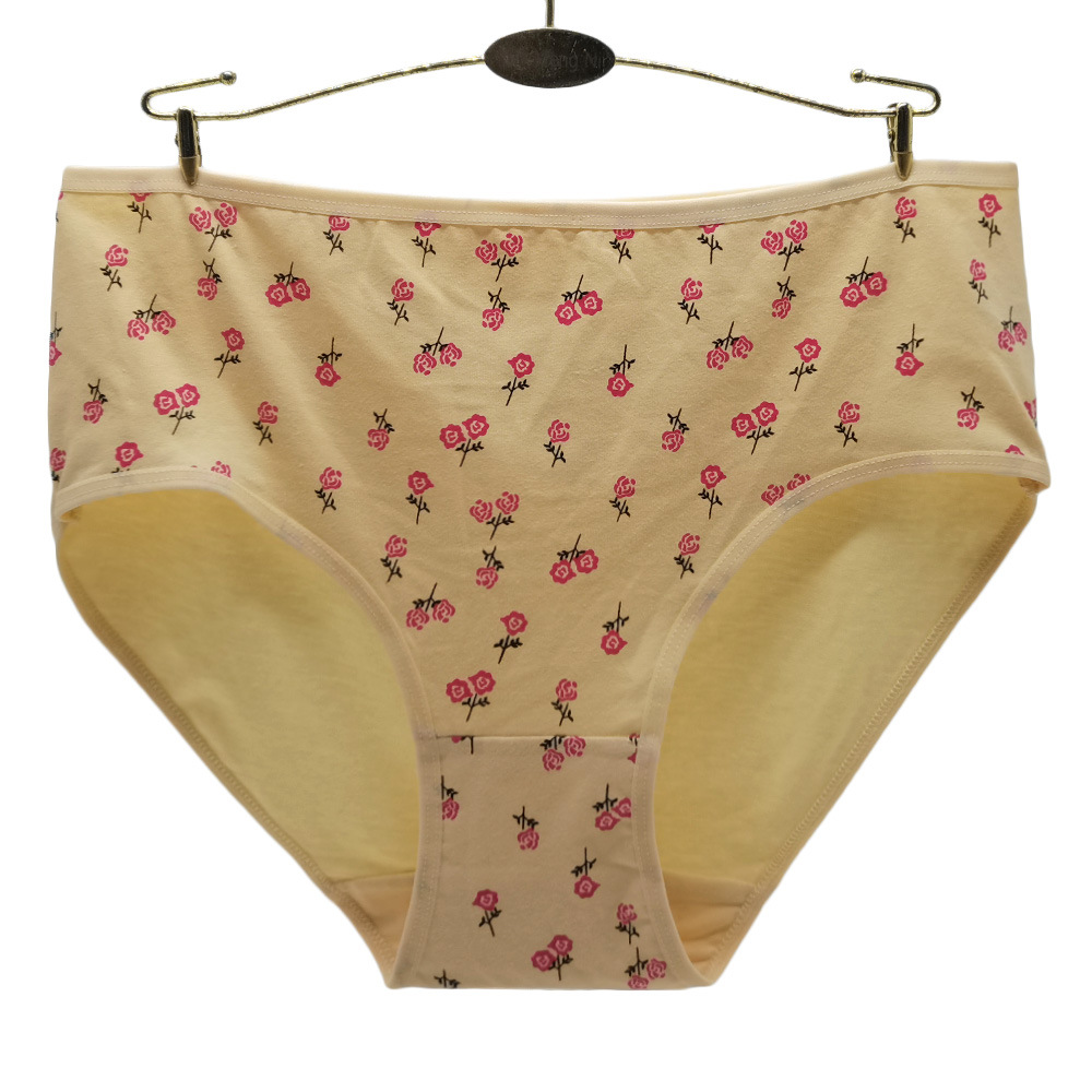 Foreign trade in stock comfortable skin-friendly breathable printed plus size women's briefs manufacturers wholesale underwear women's panties