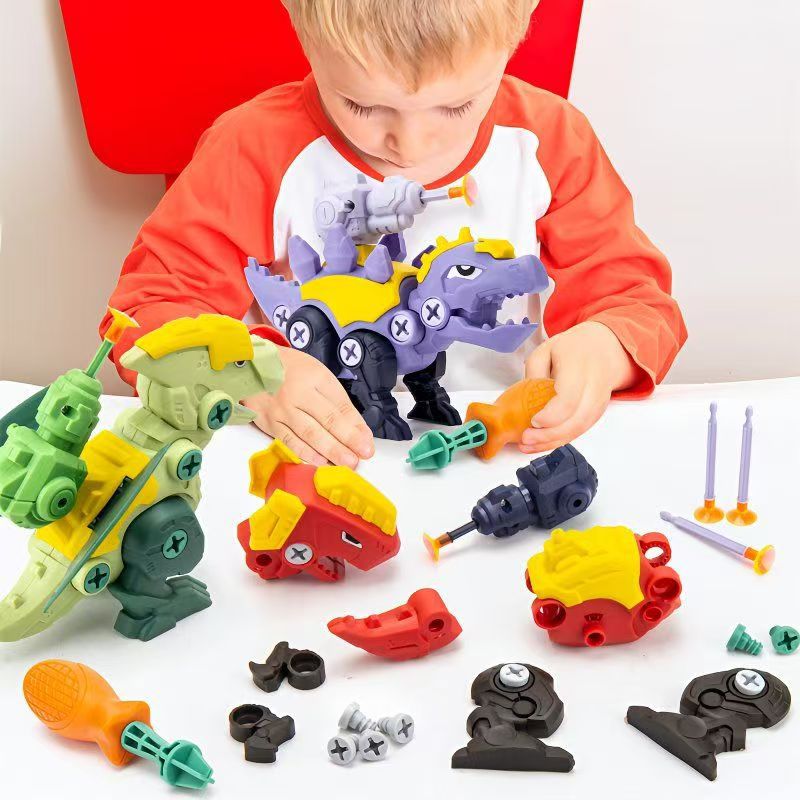 Assembled dinosaur children's toys diy puzzle detachable assembly simulation overlord boy screw toys wholesale