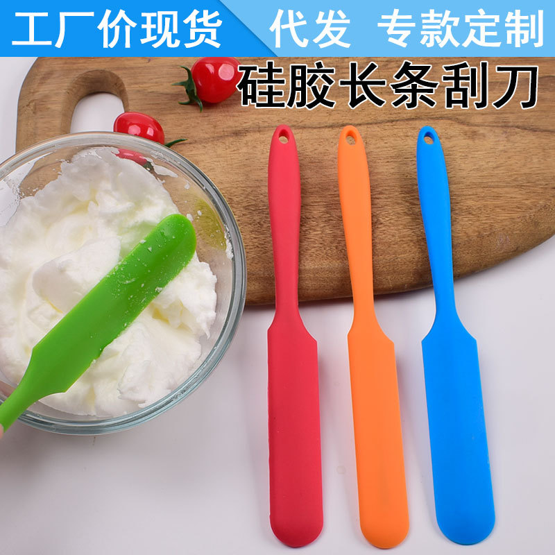 Универсальный длинный двусторонний силиконовый скребок, лопатка для крема и масла, для извлечения тортов, скребок для выпечки