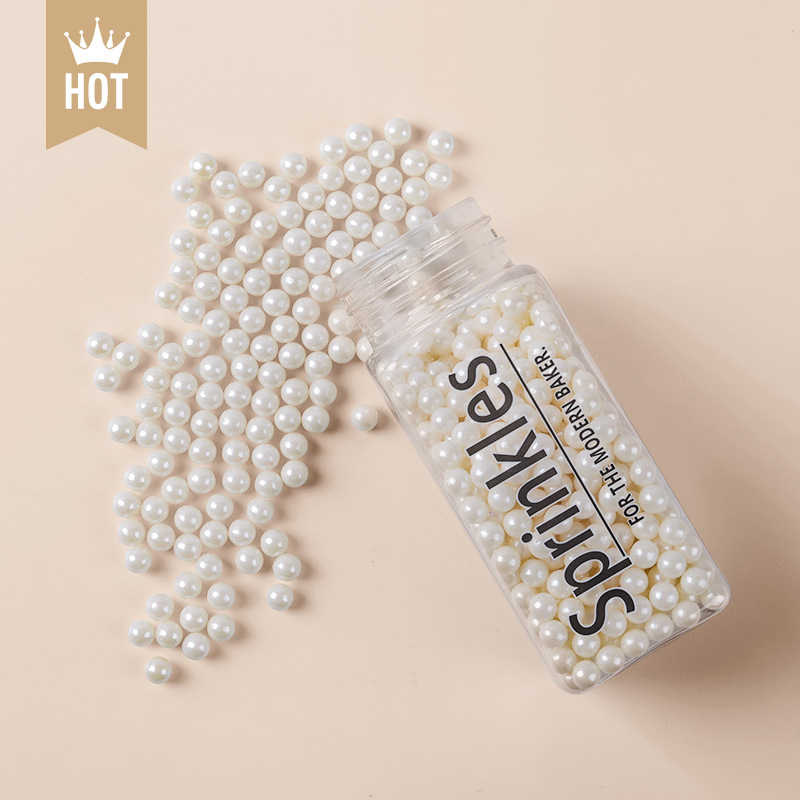 Белые сахарные бусины украшение для торта жемчужный сахар мороженое выпечка украшение конфеты размер смешанные съедобные бутылочные коммерческие