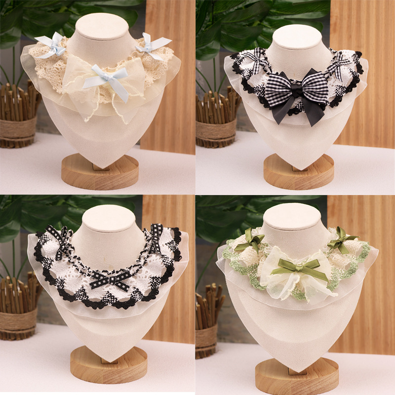 Салфетка для слюны собак, шарф для кошек, маленькие собаки, милый кружевной шарф для кошек