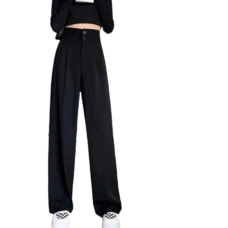 Cross-border wide-leg pants women's spring and summer pear-shaped body plus size high waist drape fashion suit pants fat mm200 kg