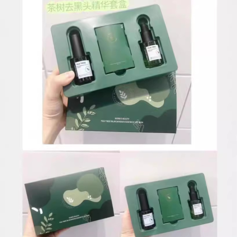 Herace tea tree blackhead removal essence trilogy set nasal patch nasal membrane blackhead guide liquid gift box set
