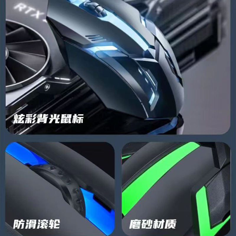 Customizable Desktop Computer Business Notebook Silent Office Neutral USB Interface Colorful Backlight Computer Mouse