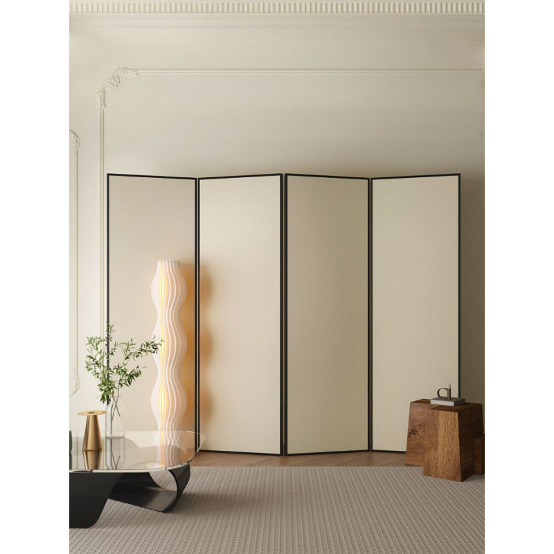 Japanese-Style Cream Screen Partition Living Room Entrance Nordic Folding Mobile Office Bedroom Modern Minimalist