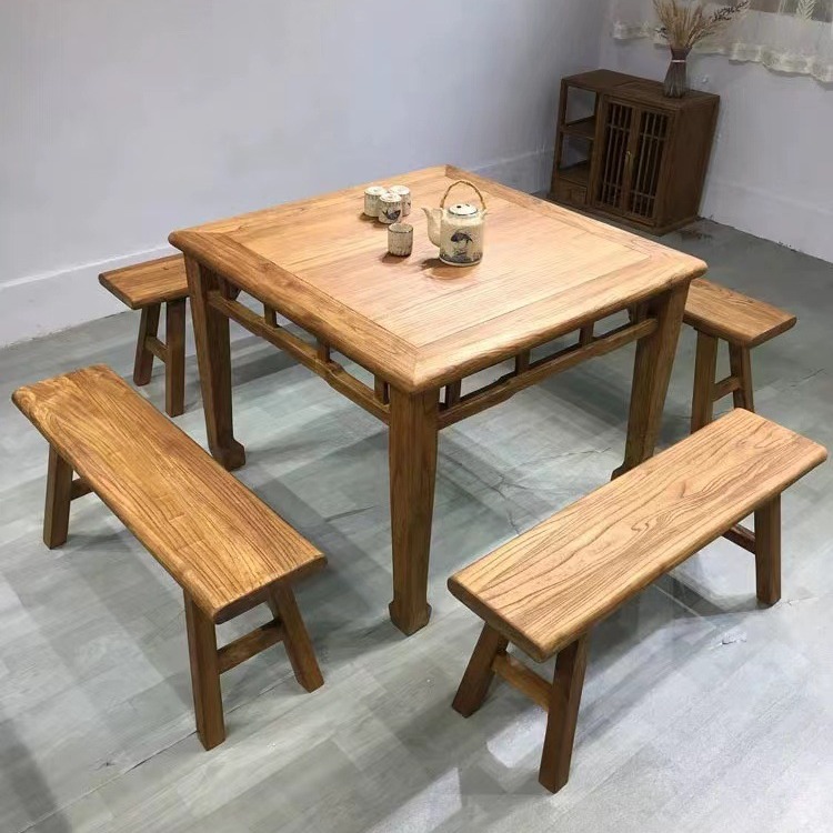 Household solid wood dining table and chair square table new Chinese style antique eight fairy table furniture dining table simple small square table
