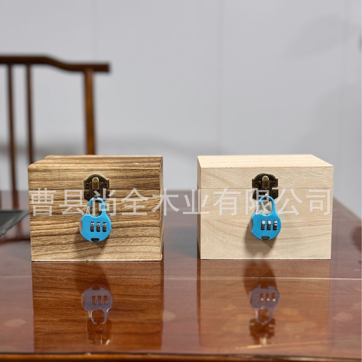 Modern Simple Solid Wood Password Box Household Wooden Square Blind Box with Lock Desktop Wooden Flip Storage Box