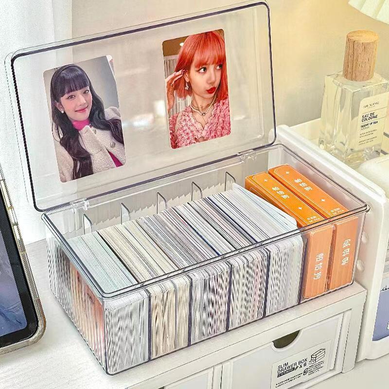 Маленькая коробка для хранения карточек с откидной крышкой акриловая карточка Ultraman звезда-гонка карточка отделение организующая коробка большой емкости